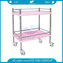 AG-SS053D Carro de instrumentos médicos de hospital de color rosa rosa